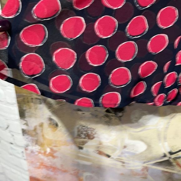 Sheer Banana Republic Navy/Pink Flowy Blouse - Picture 14 of 16